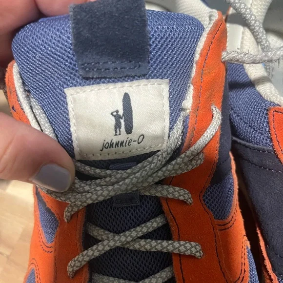 Johnnie-O Men’s Range Runner Suede Orange and Navy Golf Sneakers Size 11.5 - Picture 5 of 7